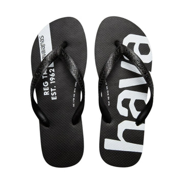 Classic Havaianas Logo Flip-Flops – Black & White